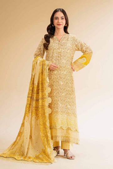 Nishat Linen 3 Piece - Digital Printed Embroidered Suit - 42501342 Online Shopping